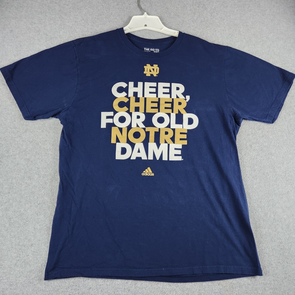 Notre Dame Fighting Irish The Go To T-Shirt Mens XL Navy Adidas NCAA Graphic